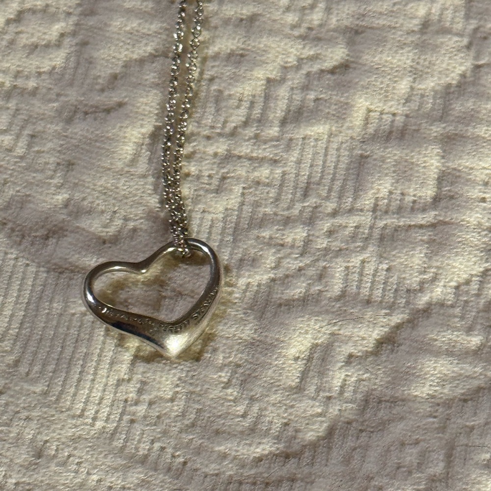 Tiffany Sterling Silver Floating Heart Pendant Necklace